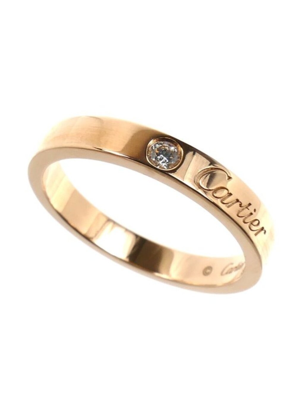 Cartier 18k Pink Gold C de Cartier Wedding Diamond Ring